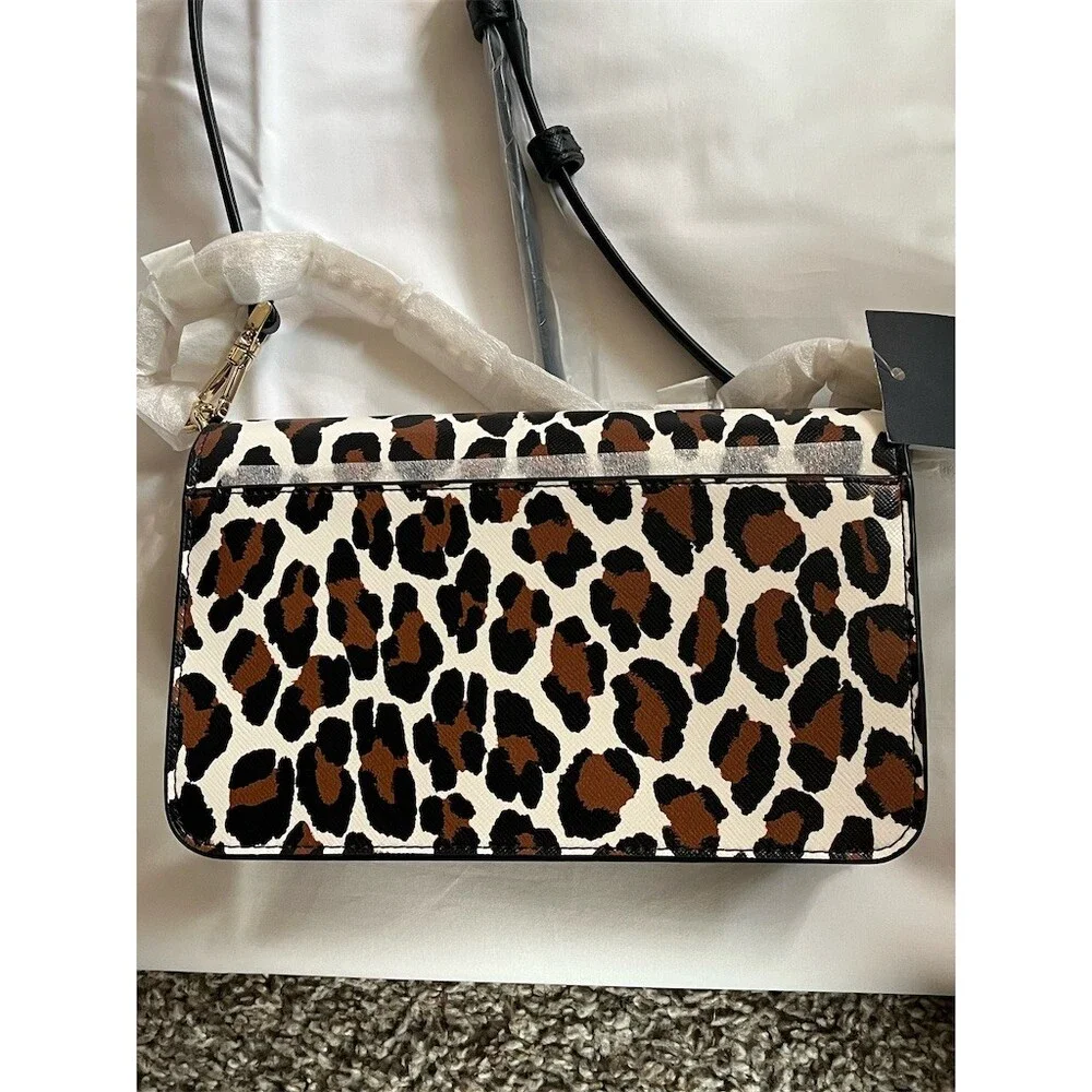 SOLD 
Kate Spade New York Madison Small Flap Crossbody Bag Black Leopard Print - Picture 2 of 10